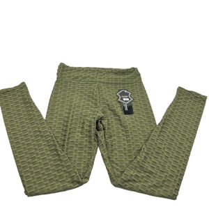 NWT Fuyukai  High Waist Green Yoga Pants with Ruched Backside